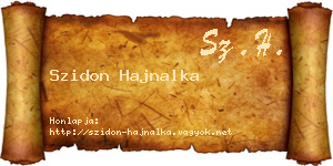 Szidon Hajnalka névjegykártya